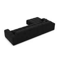 Lodce canapé d'angle gauche en velours noir