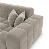 Lomob canapé d'angle droit en velours beige foncé