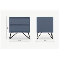 Elona table de chevet couleur bleu ardoise et noir