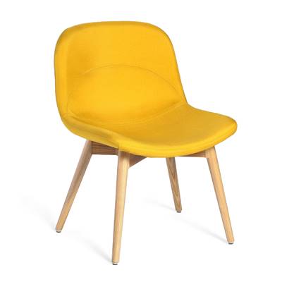Alsta chaise tissu jaune, pieds en frêne clair