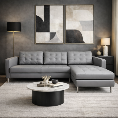Elvis canapé d'angle droit gris