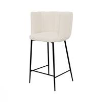 Lisboa chaise de bar en tissu bouclé beige H67