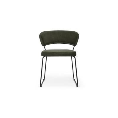 Hytu chaise en fer noir et tissu vert
