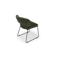 Hytu chaise en fer noir et tissu vert