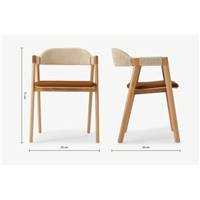 Nishan chaise cuir brun synthétique et bois clair