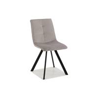 Tania chaise en velours et en métal couleur gris clair