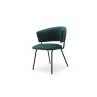 Dario chaise tissu bleu et métal noir