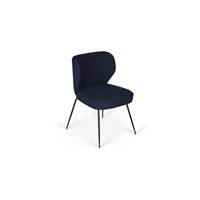 Valo chaise en tissu bouclé bleu nuit