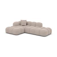 Cotton canapé salon angle gauche en tissu texturé beige