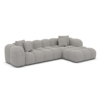 Cotton canapé d'angle droit en tissu texturé gris clair