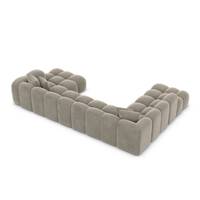 Cotton canapé panoramique d'angle droit en velours beige foncé