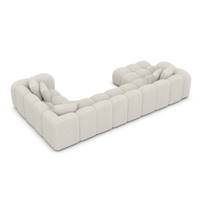 Cotton canapé panoramique angle gauche en tissu bouclé blanc
