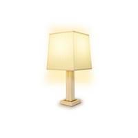 Alabama lampe de table bois et lin blanc