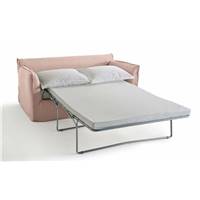 Kalisto canapé convertible lin froissé rose