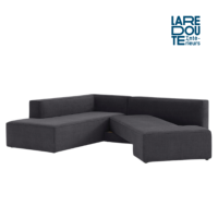 Ginger canapé d'angle gauche convertible polyester gris charbon