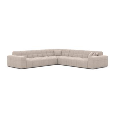 Lodce canapé corner en tissu texturé beige