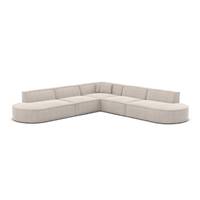 Onys canapé d'angle L tissu texturé beige