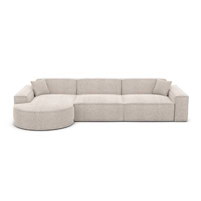 Onys canapé d'angle gauche en tissu texturé beige