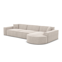 Onys canapé d'angle droiten tissu texturé beige