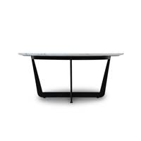 Lara table basse marbre blanc et métal Ø80