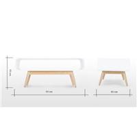 Esme table basse blanc et frêne
