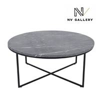 Armelle table basse en marbre gris et mtal noir