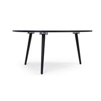 Kraft petite table basse verre fumé et métal noir