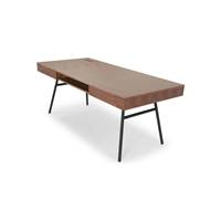 Dinavi bureau en bois noyer et métal noir