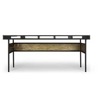 Xark bureau en bois noir et mtal dor