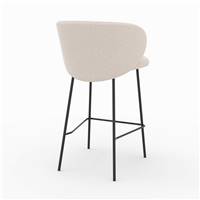 Nalon chaise ilot central tissu beige pieds métal noir H68