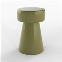 Elmo table d'appoint ronde en métal vert kaki