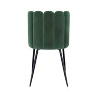 Lisboa chaise en velours vert et pieds en métal noir