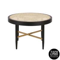 Exalt table basse ronde en cannage et chêne noir Ø60