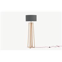 Asher lampadaire bois et gris