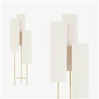 Lance lampadaire blanc et laiton