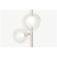 Masako lampadaire LED 5 ampoules verre ivoire et transparent