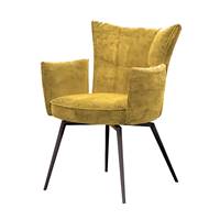 Ibiza chaise  accoudoirs en tissu jaune
