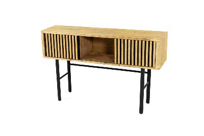 Ibiza console en acacia et métal 1 porte coulissante