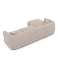 Gankeri canapé d'angle gauche en tissu texturé beige