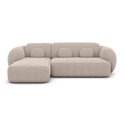 Bulane canapé d'angle gauche en tissu texturé beige