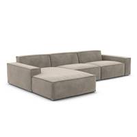 Stacele canapé d'angle gauche en velours beige foncé