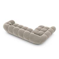 Sigono canapé d'angle gauche en velours beige foncé