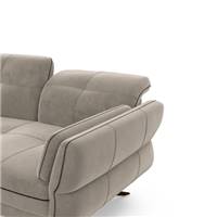 Rokosi canapé d'angle droit avec tétières réglables en velours beige foncé