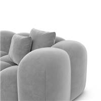 Cotton canapé d'angle droit en velours gris clair