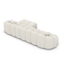 Dolban canapé d'angle droit en tissu bouclé blanc