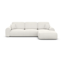 Apric canapé d'angle droit en tissu texturé blanc