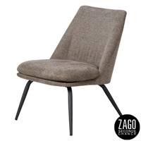 Luz fauteuil en tissu marron foncé aspect chiné