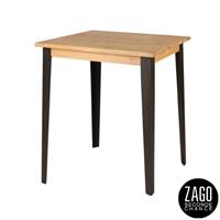 Manhattan table de bar carrée en chêne et métal H105