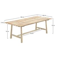 Kubu table de jardin en branche de teck L220