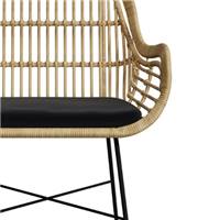 Azeli chaise en rotin naturel et tissu noir